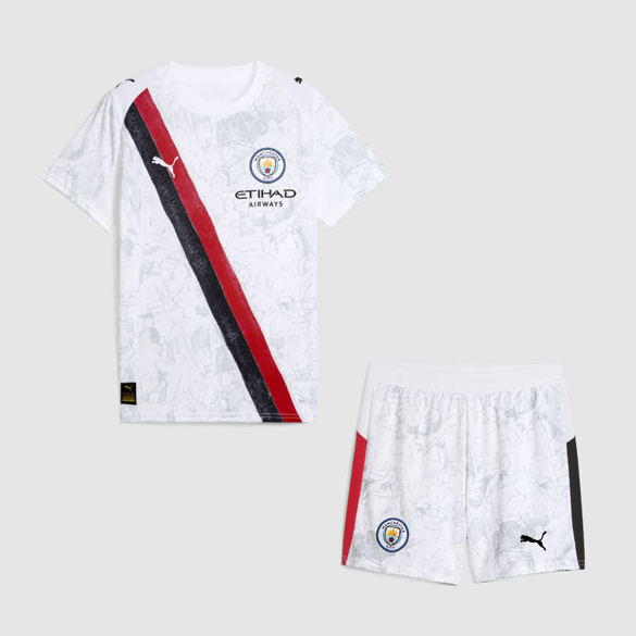 2025 Club World Cup Manchester City Kids Soccer Kits Shirt With Shorts